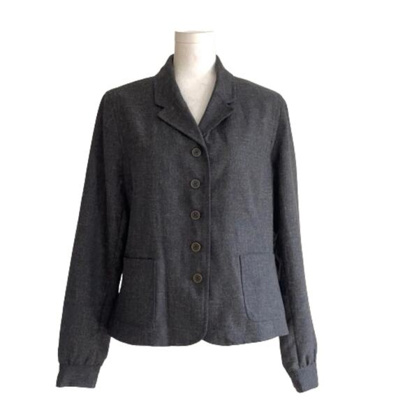 Isaac Mizrahi for Target Charcoal Gray Button Front Pocket Blazer Jacket Size 16 - Picture 1 of 12